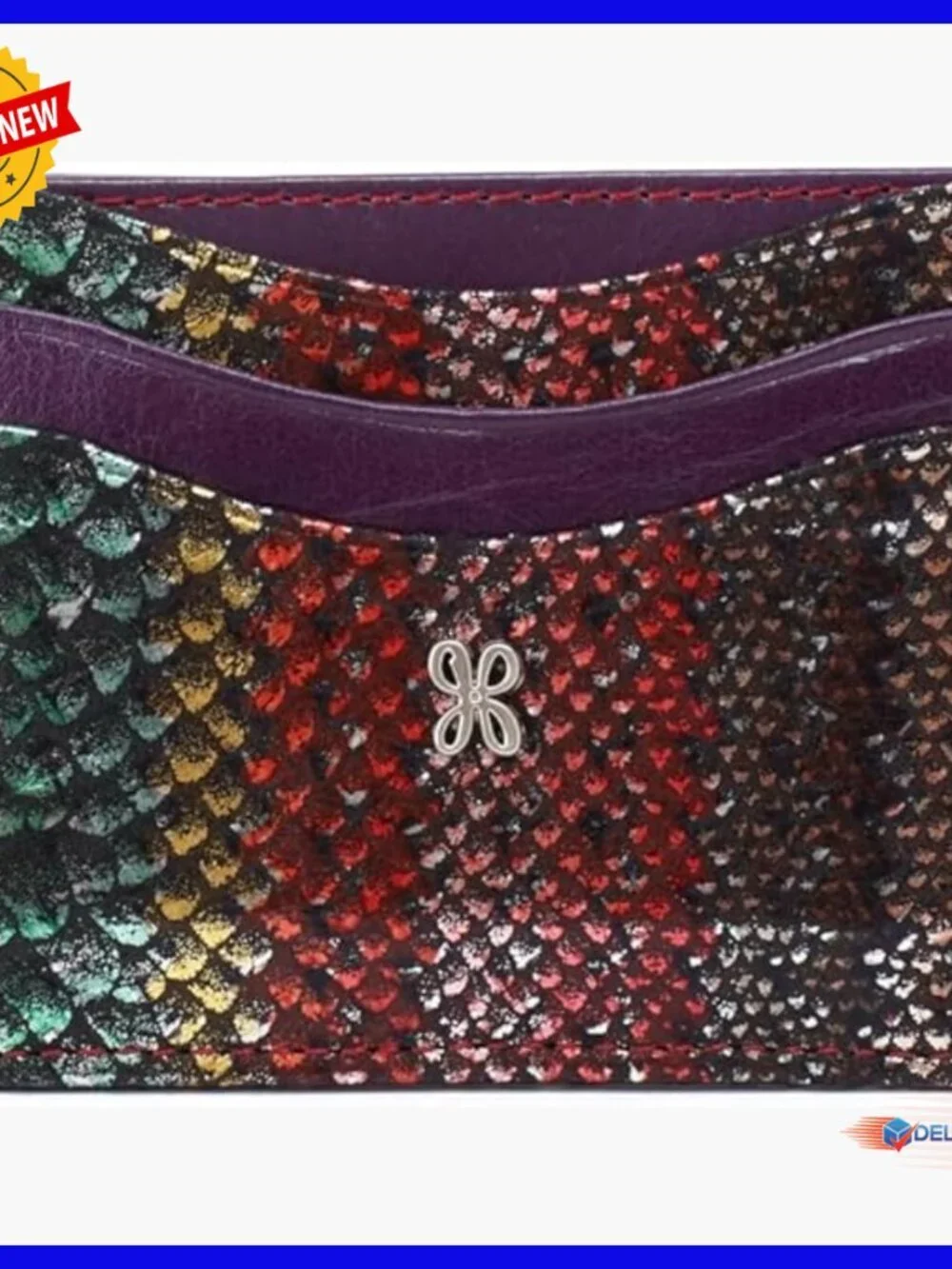 Leather Card Case with Key Clip, 3 Slip Pockets, Lightweight